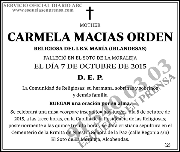 Carmela Macias Orden